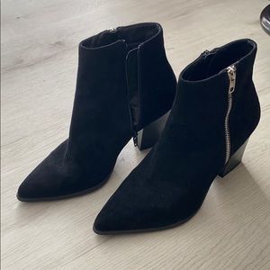 Black suede booties